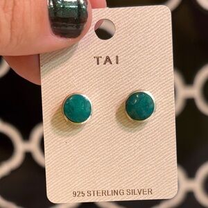 Teal stone earrings